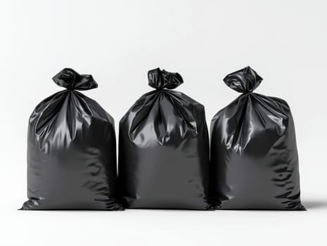 Garbage bags on a white background. generative ai.