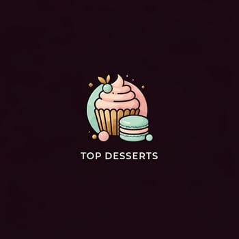 Colorful cupcakes and macarons are presented beautifully, radiating sweetness and artistic allure.