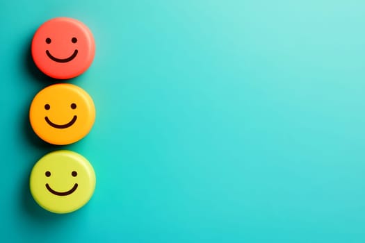 Colorful happy emoticons and smiling faces on a vibrant background with copy text space representing joy and excitement in a cheerful creative collection. --ar 3:2 --v 6.1 Job ID: fe098316-5b7b-4ccb-b32b-78ff4c7c136a