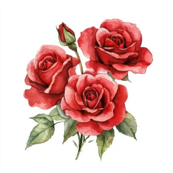 A Beautiful red roses in bouquet, showcasing vibrant petals and lush green leaves, perfect for expressing love and admiration