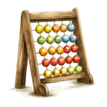 A Colorful wooden abacus with vibrant beads, perfect for educational play