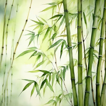 An intricate close-up of bamboo textures, illuminated by warm natural light, showcasing earthy tones and organic patterns for versatile use.