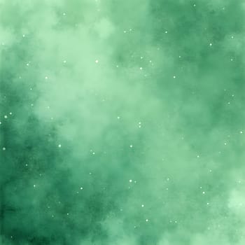 A green watercolor background featuring textured abstract patterns and delicate white speckles, creating a peaceful and natural aesthetic