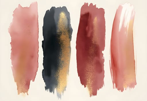 Elegant watercolor brush strokes enhanced with metallic gold accents, combining sophistication and artistic flair for modern and versatile designs.