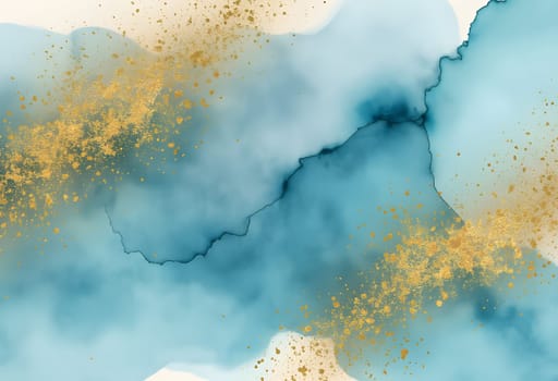 Soft and fluid abstract watercolor textures featuring delicate gold foil accents, creating a luxurious and elegant aesthetic for versatile use.