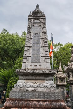 stone sculpture at the Buddhist temple at Long Son Pagoda in Nha Trang in Vietnam in Asia
