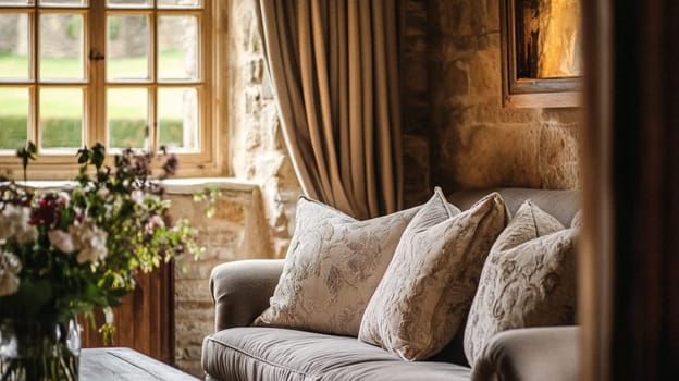 Country cottage decor, Cotswolds style interior design, furniture and home decor in elegant English country house style idea