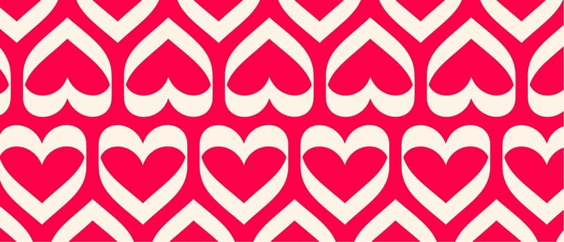 Pattern with love Valentine hearts. Template holiday illustration. Valentines cute romantic cartoon hearts .