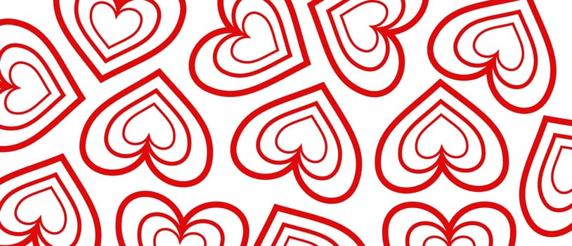 Pattern with love Valentine hearts. Template holiday illustration. Valentines cute romantic cartoon hearts .