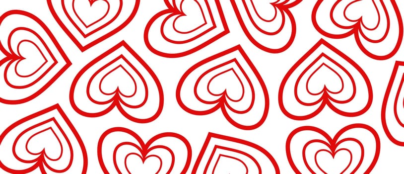 Pattern with love Valentine hearts. Template holiday illustration. Valentines cute romantic cartoon hearts .