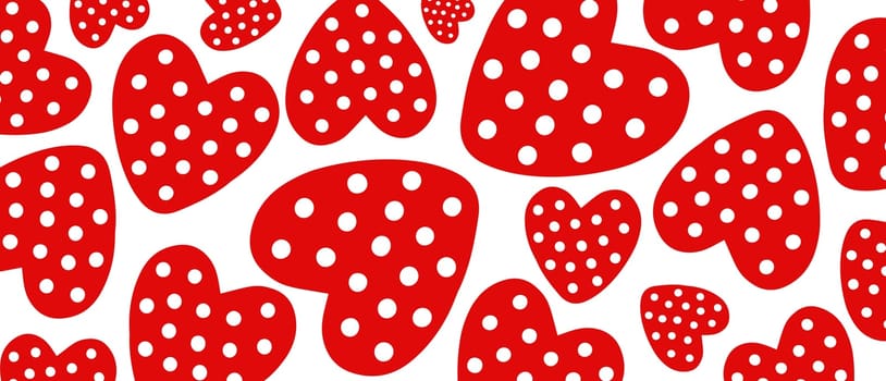 Pattern with love Valentine hearts. Template holiday illustration. Valentines cute romantic cartoon hearts .