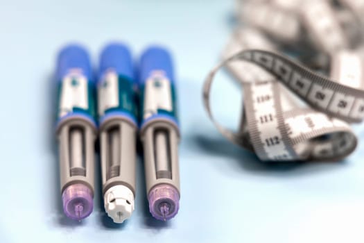Ozempic Insulin injection pen or insulin cartridge pen for diabetics. Medical equipment for diabetes parients.