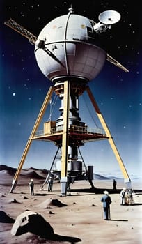 launch of the space station Luna 1. High quality illustration