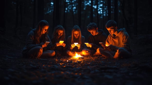 Digital connection: person absorbed in their smartphone illustrating how mobile phones have transformed daily communication, work, social interactions in digital era of constant connectivity