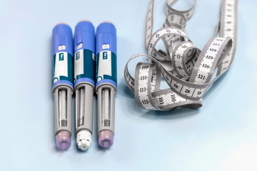 Ozempic Insulin injection pen or insulin cartridge pen for diabetics. Medical equipment for diabetes parients.