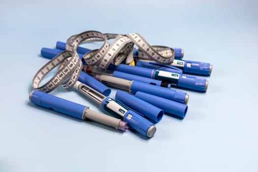 Ozempic Insulin injection pen or insulin cartridge pen for diabetics. Medical equipment for diabetes parients.