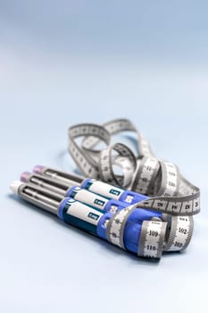 Insulin injection pen or insulin cartridge pen for diabetics and weight loss. Medical equipment for diabetes parients.