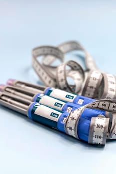 Ozempic Insulin injection pen or insulin cartridge pen for diabetics. Medical equipment for diabetes parients.