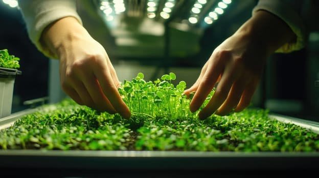 Fresh beginnings: green sprouts symbolizing growth, renewal, representing beauty of nature resilience, promise of new life as they emerge from the earth, vibrant, full of potential