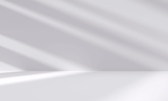 abstract white studio room with light and shadow from window background for product display presentation