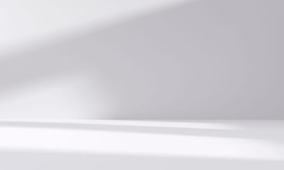 abstract white studio room with light and shadow from window background for product display presentation