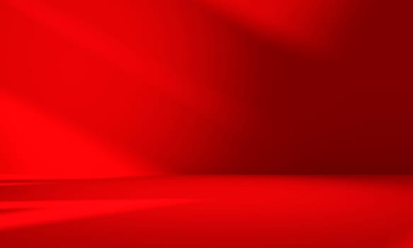 Wall interior background, studio and backdrops show products.with shadow from window color Red background for text insertion and presentation product