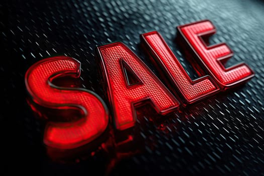 Red inscription Sale on black background.