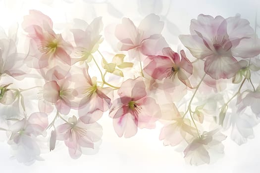 Delicate pink flowers on a light background bring out elegance and femininity