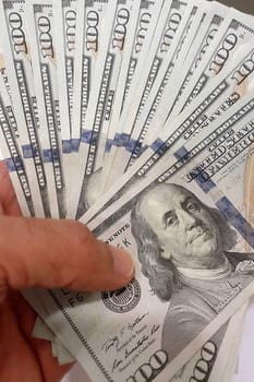US Dollar Banknotes.A close-up view of various US dollar banknotes. Finance and economy concept.