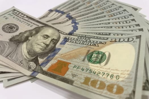 US Dollar Banknotes.A close-up view of various US dollar banknotes. Finance and economy concept.
