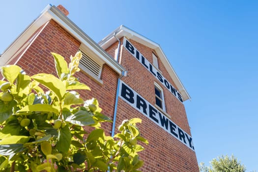 BEECHWORTH, AUSTRALIA - JANUARY 1 2025: Billson's Brewery in historic Beechworth town centre on a warm summer's day in Victoria, Australia on January 1st, 2025