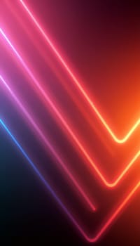 Bright light trails create a dynamic abstract design, blending shades of blue, pink, and orange in a dark setting - phone wallpaper - Generative AI