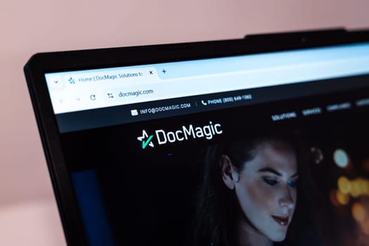 New York, USA - January 01, 2025: DocMagic website homepage offering digital mortgage solutions and document management services