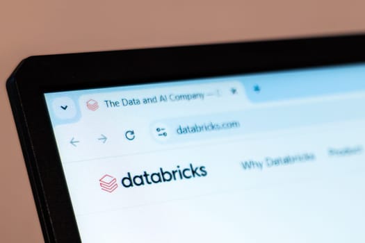 New York, USA - January 01, 2025: Databricks website homepage for data engineering, machine learning, and AI solutions