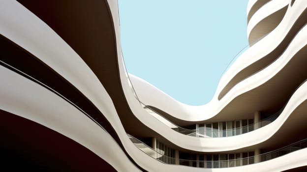 Architecture abstract, curve, wave. Generative AI imageG33.