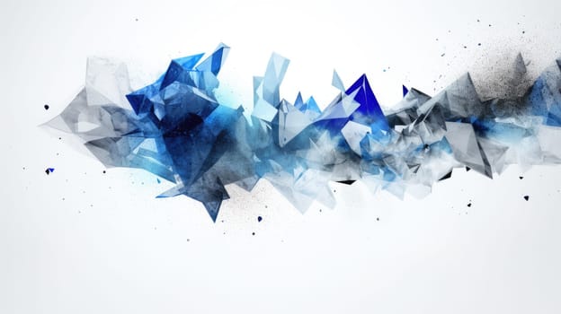 Abstract watercolor artwork mixed with buzzy geometric shapes for background of social media banner generative AI image