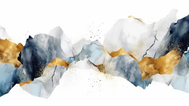 Abstract watercolor artwork mixed with buzzy geometric shapes for background of social media banner generative AI image