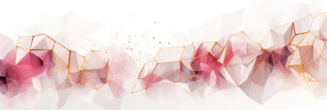 Abstract watercolor artwork mixed with buzzy geometric shapes for background of social media banner generative AI image