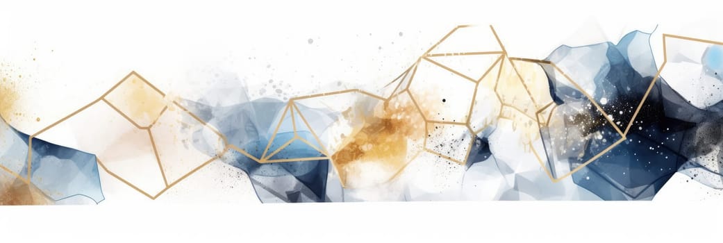 Abstract watercolor artwork mixed with buzzy geometric shapes for background of social media banner generative AI image