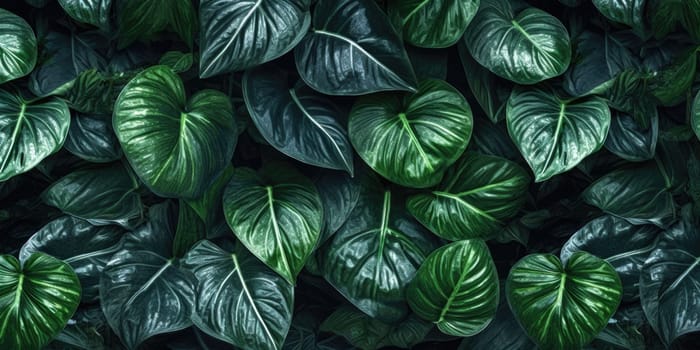 Dark green betel leaves dramatic photo effect background, realism, realistic, hyper realistic. Generative AI image weber.