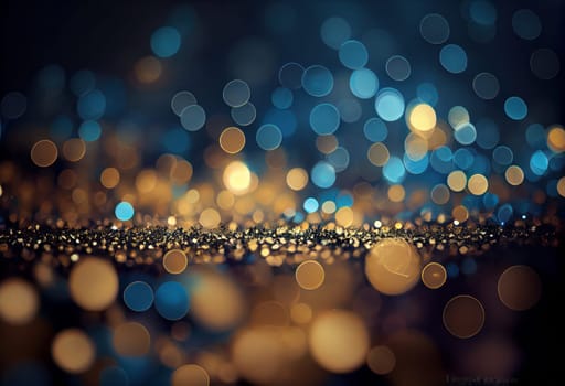 A stunning glitter lights grunge background, with shimmering golden bokeh lights and a beautiful diamond pattern. Perfect for festive parties and holiday designs. AI Generative.