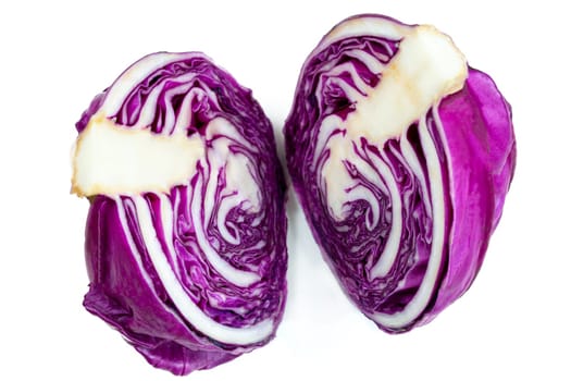 beautiful red cabbage isolated on white