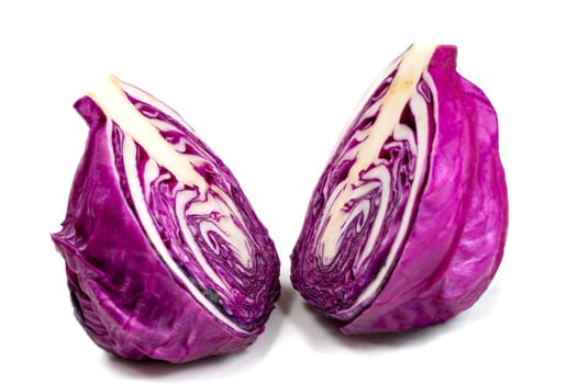 beautiful red cabbage isolated on white