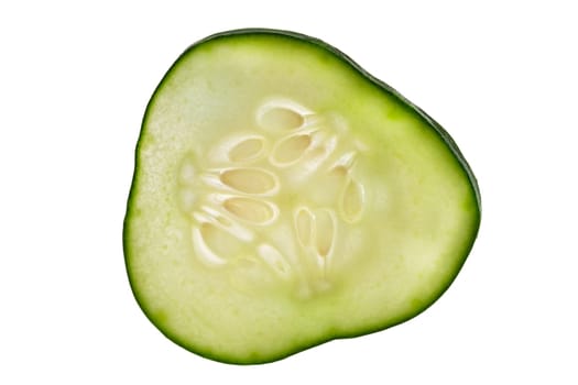 Cucumber clipping path. Cucumber vegetable with cucumber slice isolated on white background. High End Retouching