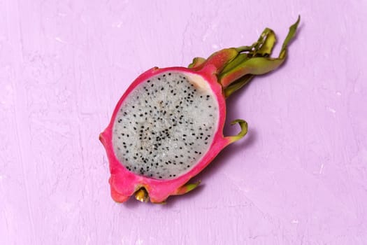 Dragon fruit tropical healthy fruit concept, dragon fruit slice and cut half