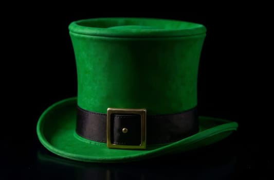 Green St. Patrick's Day hat isolated on a black background