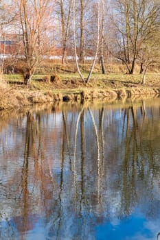 Shot of the river at autumn