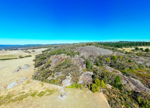 BEECHWORTH, AUSTRALIA - JANUARY 1 2025: Famous Flat Rock and landscape near Beechworth in Beechworth Historic Park in Australia on January 1st, 2025