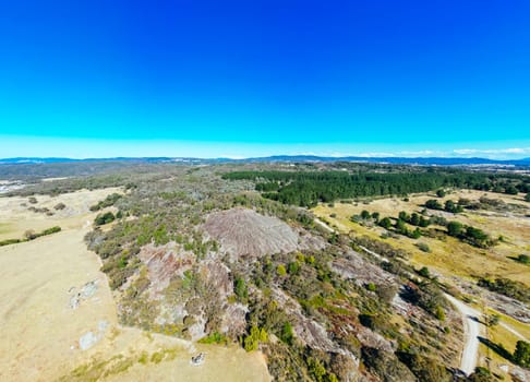 BEECHWORTH, AUSTRALIA - JANUARY 1 2025: Famous Flat Rock and landscape near Beechworth in Beechworth Historic Park in Australia on January 1st, 2025