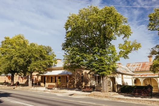 BEECHWORTH, AUSTRALIA - DECEMBER 27 2024: Old Beechworth Telegraph Station in historic Beechworth town centre on a warm summer's evening in Victoria, Australia on December 27th, 2024